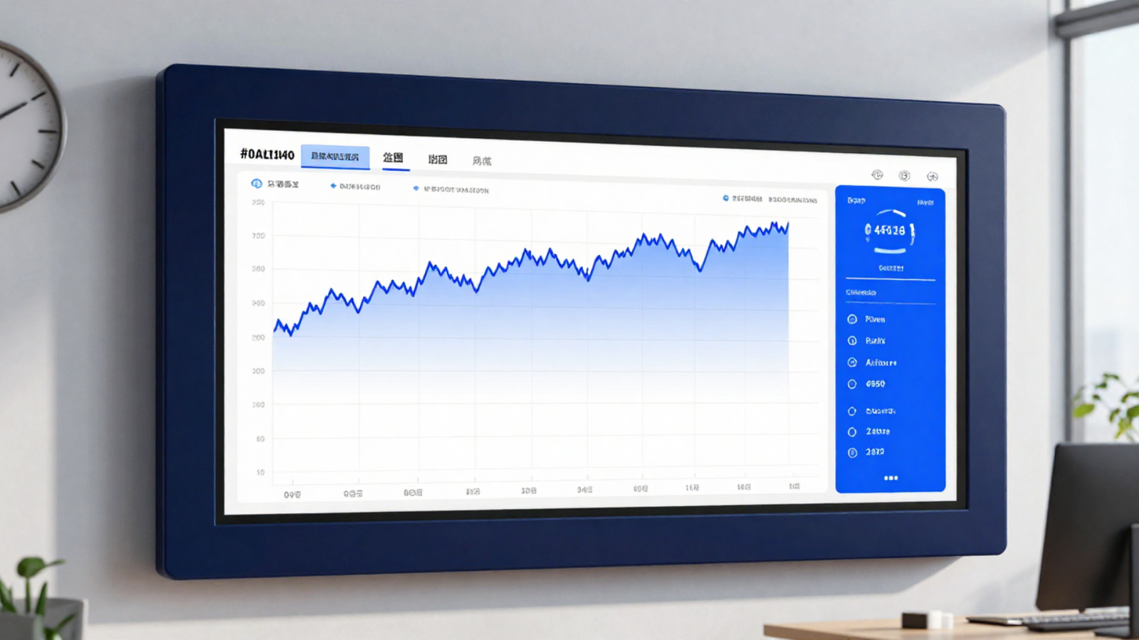 Panel de monitoreo con gráfica de tendencia estable